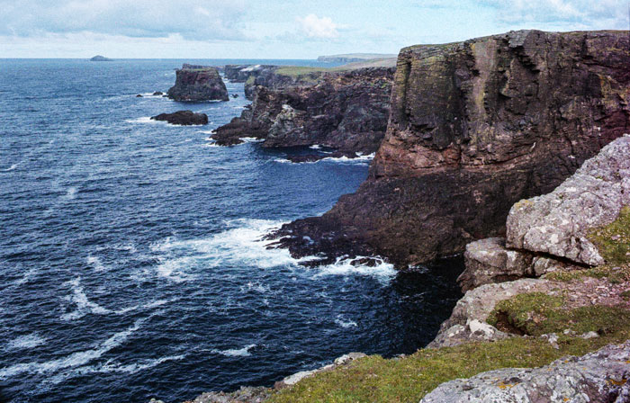 The cliffs of  Mainland Island in the Shetlands