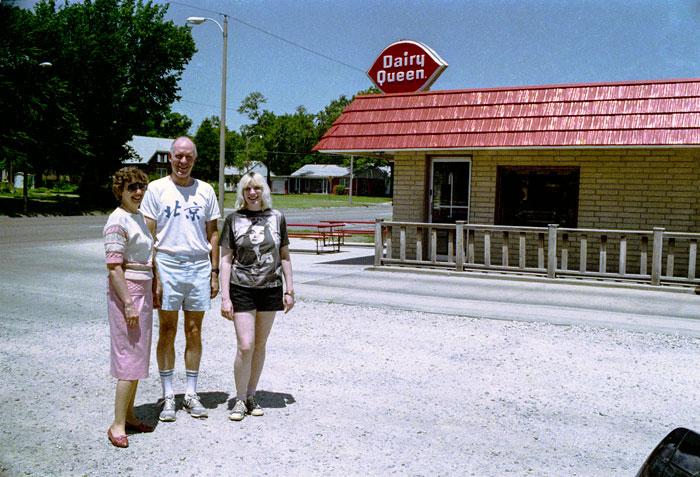 C and her folks at the Dairy Queen, McPherson