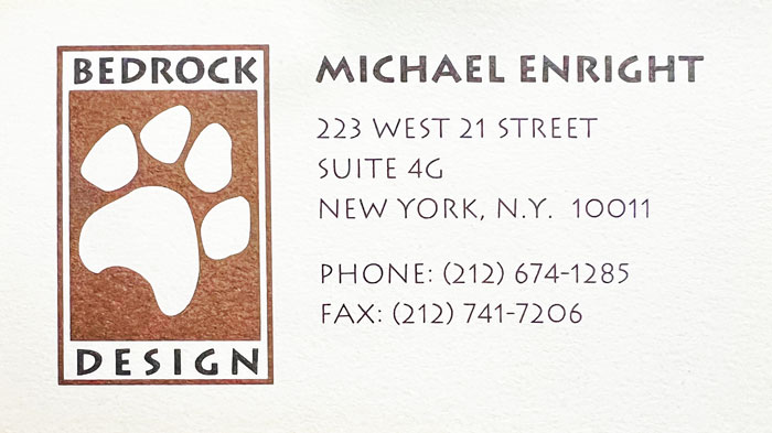 Bedrock Design business card