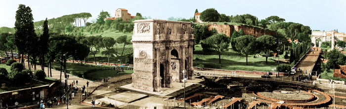 A panorama around the Arch of Constantine