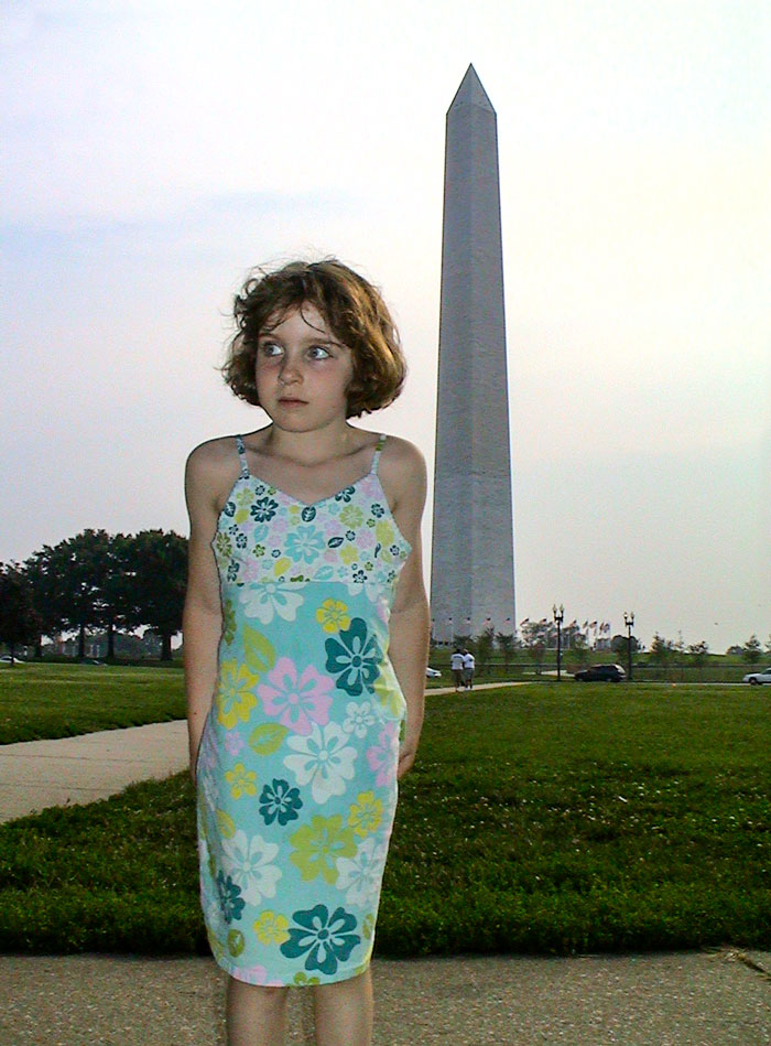 Concerned child and monument