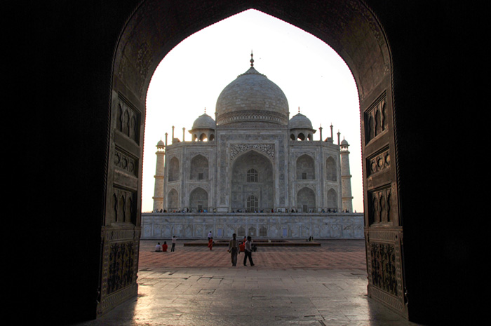 Taj Mahal, side view from the adjoining mosque
