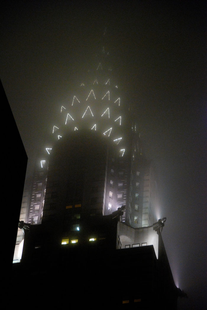 Chrysler Building in fog