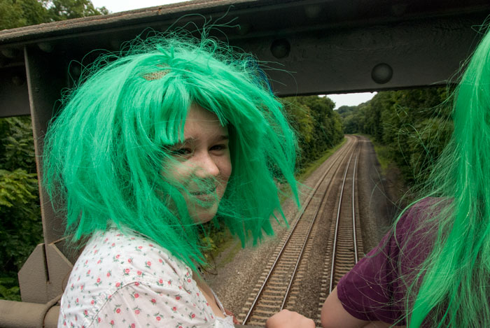Wig girls wait for Metro North