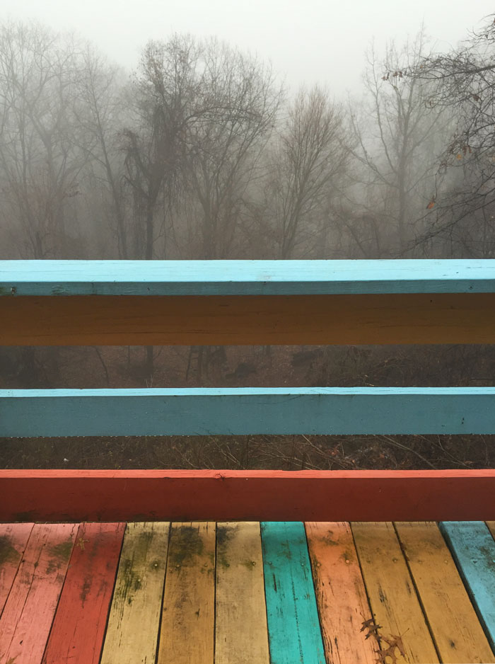 Deck in fog
