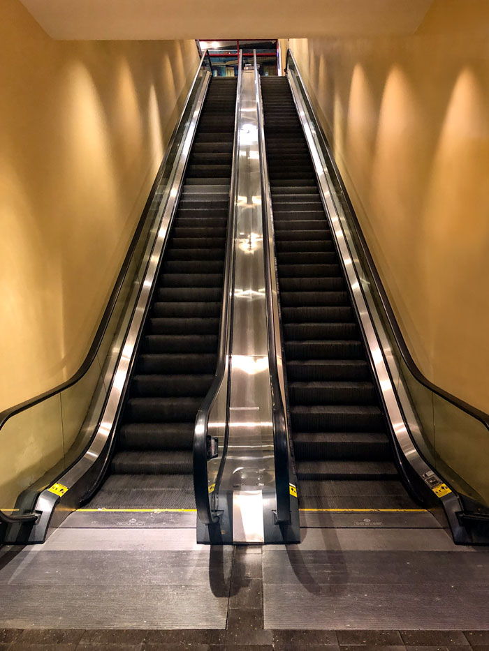 How come the up escalator at the AMC is turned off?