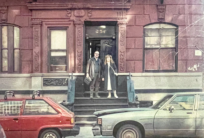 Sister Kathy and I on the front stoop