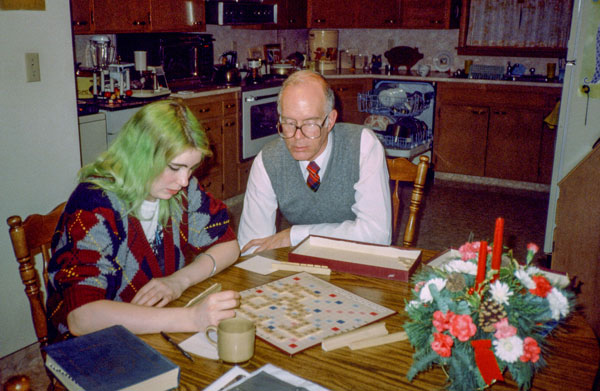 With her dad Lee, the history prof